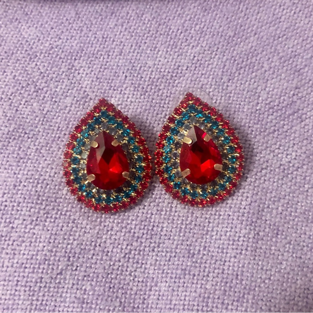 Crystal Fashion Earrings ❤️💙💜